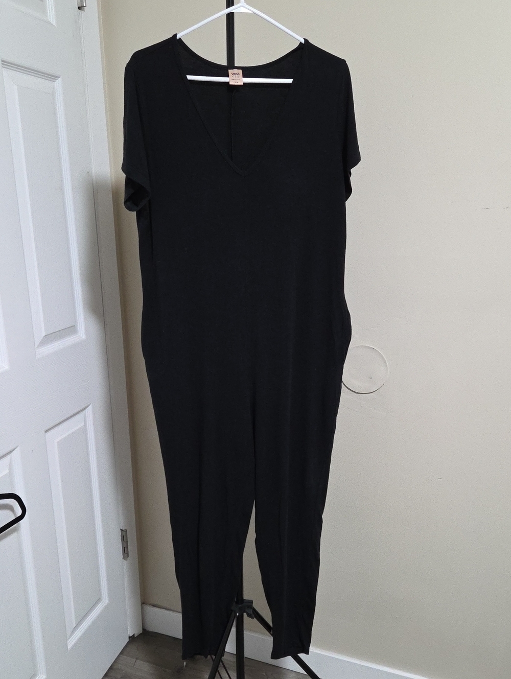 Smash + Tess Black V-Neck Short Sleeve Jumpsuit